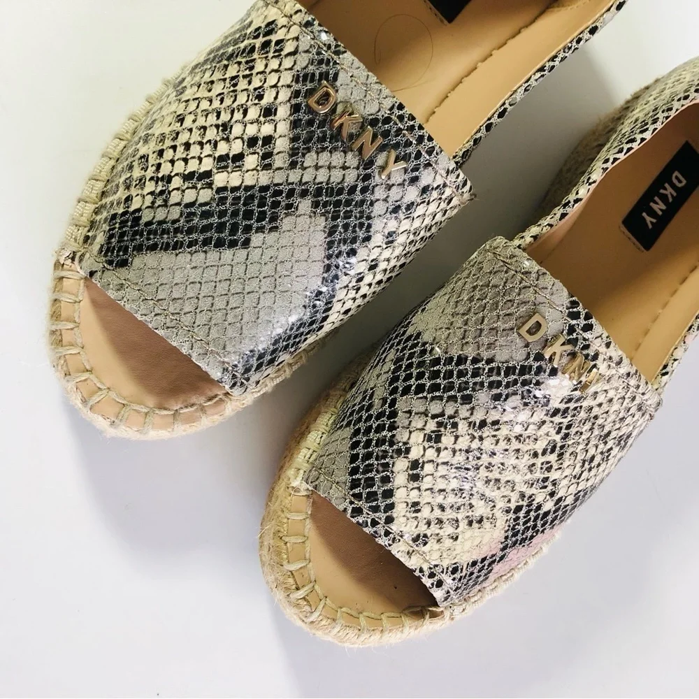 DKNY Mer Snake Peep Toe Platform Espadrille